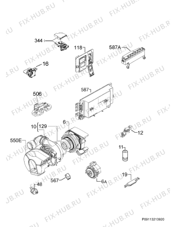 Взрыв-схема посудомоечной машины Aeg GG760VIP - Схема узла Electrical equipment 268